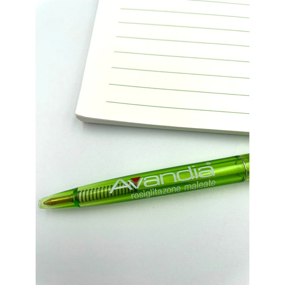 VTG Avandia Green Pharma Drug Rep BIC Pen and Notepad Promo Bundle 2001
